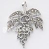 Thailand Sterling Silver Pendants, Leaf, with cubic zirconia Approx 4mm 
