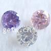Cubic Zirconia Cabochons, Flat Round, faceted, mixed colors, 1mm 