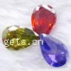 Cubic Zirconia Cabochons, Teardrop & faceted, mixed colors 