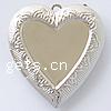 Brass Locket Pendants, Heart, plated, textured Approx 2.5mm, Inner Approx 