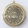 Brass Locket Pendants, Flat Round, plated, textured Approx 2mm, Inner Approx 30mm 