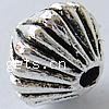 Zinc Alloy Corrugated Beads, Bicone, plated nickel, lead & cadmium free Approx 1.5mm 