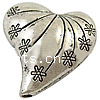 Zinklegierung Herz Perlen, plattiert, dessiniert, keine, frei von Nickel, Blei & Kadmium, 25x24x12mm, Bohrung:ca. 2mm, 210PCs/kg, verkauft von kg