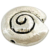 Zinklegierung flache Perlen, Spirale, plattiert, keine, frei von Blei, 14x7mm, Bohrung:ca. 1mm, 300PCs/Tasche, verkauft von Tasche
