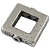 Perlas de aleación de zinc marco, Cuadrado, chapado, más colores para la opción, libre de plomo & cadmio, 9.5x9.5x2.5mm, agujero:aproximado 4.5mm, 700PCs/Bolsa, Vendido por Bolsa