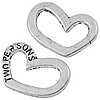 Zinc Alloy Linking Ring, Heart, plated, with letter pattern lead free 