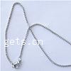 Fashion Stainless Steel Necklace Chain, box chain, original color, 1.5mm Inch 