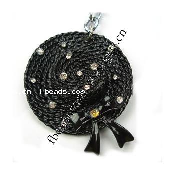 Zinc Alloy Hat Pendants, plated, enamel & with rhinestone, more colors for choice, 55x45x11mm, Sold By PC
