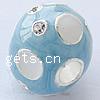 Enamel Zinc Alloy European Beads, Round, plated, without troll & with rhinestone & large hole 13mm Approx 3.5mm 