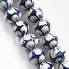 Blue and White Porcelain Beads, Drum, hand drawing, white 