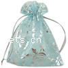 Organza Jewelry Pouches Bags, with flower pattern 