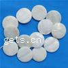 Natural Freshwater Shell Beads, Flat Round 12mm Inch 