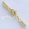 Brass Lobster Claw Cord Clasp, plated, with end cap 10mm Approx 1.5mm 