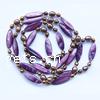 Freshwater Pearl Necklace, with Shell, single-strand, purple, 9-12mm 7-8mm Approx 46 Inch 