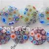 Millefiori Glass Beads, Flat Round 16mm Inch 