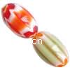Glass Chevron Beads, Oval mixed colors Inch 