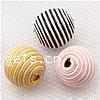 Wax Cord Woven Beads, with Wood, Round 21mm Approx 4mm 