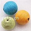 Wax Cord Woven Beads, with Wood, Round 21mm Approx 3mm 