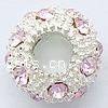 Rhinestone European Beads, with Zinc Alloy, Rondelle, plated, without troll cadmium free Approx 5mm 