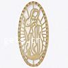 Filigree Brass Stampings, Virgin Mary, plated, hollow 
