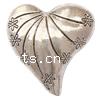 Zinklegierung Herz Perlen, plattiert, keine, frei von Kadmium, 25x24x12mm, Bohrung:ca. 2mm, ca. 150PCs/Tasche, verkauft von Tasche