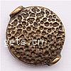Zinklegierung flache Perlen, flache Runde, plattiert, gehämmert, keine, 11x10x3mm, Bohrung:ca. 1mm, ca. 1000PCs/Tasche, verkauft von Tasche