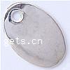Zinc Alloy Tag Charm, Oval, plated nickel, lead & cadmium free Approx 2mm 