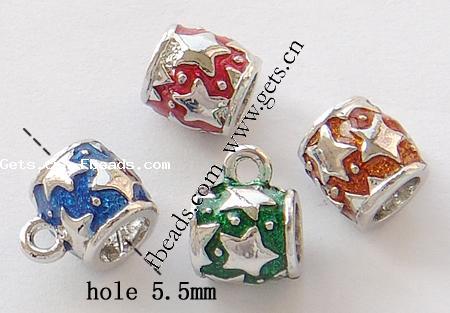Zinc Alloy Bail Beads, Drum, plated, without troll & enamel, more colors for choice, nickel, lead & cadmium free, 9x9mm, Hole:Approx 5.5mm, Sold By PC