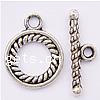 Zinc Alloy Toggle Clasp, Round, textured & single-sided nickel, lead & cadmium free  Approx 3mm 