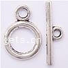 Zinc Alloy Toggle Clasp, Round, single-strand nickel, lead & cadmium free  Approx 3mm 