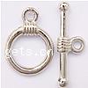 Zinc Alloy Toggle Clasp, Round, single-strand nickel, lead & cadmium free  Approx 2mm 