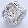 Rhinestone Zinc Alloy European Beads, Tube, plated, without troll & with rhinestone nickel, lead & cadmium free Approx 7mm 