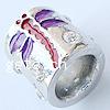 Enamel Zinc Alloy European Beads, Tube, plated, without troll & with rhinestone & large hole Approx 6mm 