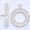 Zinc Alloy Toggle Clasp, Round, textured & single-sided nickel, lead & cadmium free  Approx 3mm 