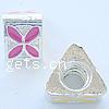 Enamel Zinc Alloy European Beads, Triangle, plated, without troll & large hole Approx 4.2-4.5mm 