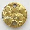 Brass Stamping Connector, Flat Round, plated, 1/1 loop Approx 1mm 