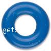 Rubber Stopper Beads, Donut, blue, 7mm Approx 3mm 