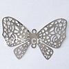 Filigree Stainless Steel Stamping Connector, Butterfly, 1/1 loop & hollow, original color Approx 1mm 