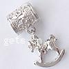 Zinc Alloy European Pendants, Horse, plated, without troll nickel, lead & cadmium free Approx 7mm 