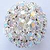 Ball Rhinestone Spacer, with Zinc Alloy, Round, plated 24mm Approx 5mm 