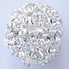 Ball Rhinestone Spacer, Brass, Round, plated, with rhinestone 16mm Approx 2mm 