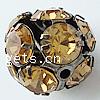 Ball Rhinestone Spacer, Brass, Round, plated, with rhinestone 19mm Approx 2.5mm 