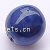 Глазурованный фарфоровый бисер, фарфор, Круглая, покрытый глазурью, голубой, 16mm, отверстие:Приблизительно 2.5mm, продается PC