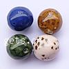 Speckled Porcelain Beads, porcelaine, Rond, peinture, plus de couleurs à choisir, 22mm Environ 2mm, Vendu par PC