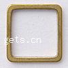 Brass Linking Ring, Square, plated 