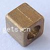 Brass Jewelry Beads, Cube, plated Approx 3mm 