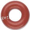 Rubber Stopper Beads, Donut, red, 7mm Approx 3mm 