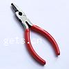 Ferronickel Round   Flat Nose Plier, with Plastic, red 