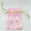 Organza Jewelry Pouches Bags, with star pattern, pink 