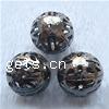 Iron Hollow Beads, Round, plated 8mm 